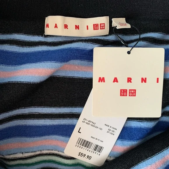 Marni x Uniqlo Merino Blend Striped Knitted Skirt - Picture 3 of 3